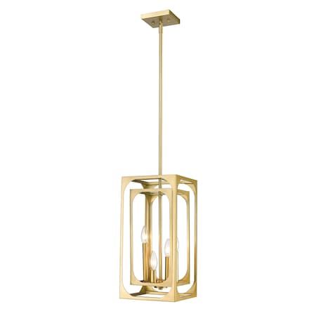 Z-Lite Easton Chandelier, 4-Light, 9.25 In.W x 18.75 In.H, Rubbed Brass/Rubbed Brass 3038-4RB